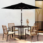 AreShark 7.5FT Patio Umbrella Table Market Umbrella with 6 Sturdy Ribs, Button Tilt/Crank, Heavy-Duty Outdoor Umbrellas for Pool, Deck, Garden and Backyard, Black - Image 2