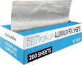 200 Count Pre-Cut Deli Aluminum Wraps – 12" Heavy-Duty Pop-Up, Disposable by StockYourHome