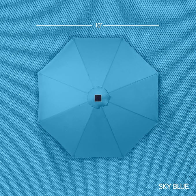 Best Choice Products 10ft Offset Cantilever Hanging Market Patio Umbrella, Smooth 360° Rotation, 8 Sturdy Ribs, Easy Adjustment - Sky Blue - Image 8