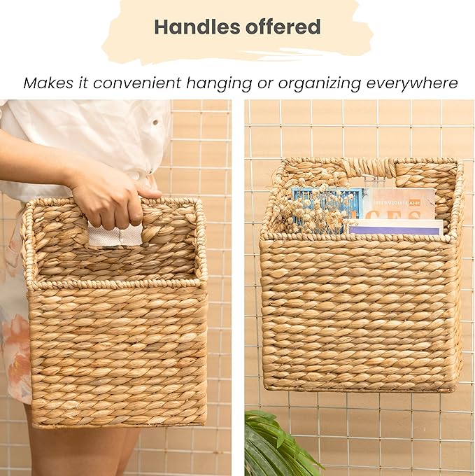 KOLWOVEN Wicker Hanging Storage Baskets, Mail Baskets - Image 4