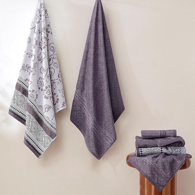 Modern Threads Ophelia 6-Piece 100% Cotton Towel Set – Reversible Yarn Dyed - Image 2