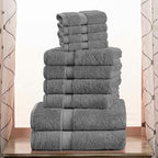Superior Egyptian Cotton Solid Towel Set, Washcloths 13” x 13”, Hand Towels 20” - Image 2