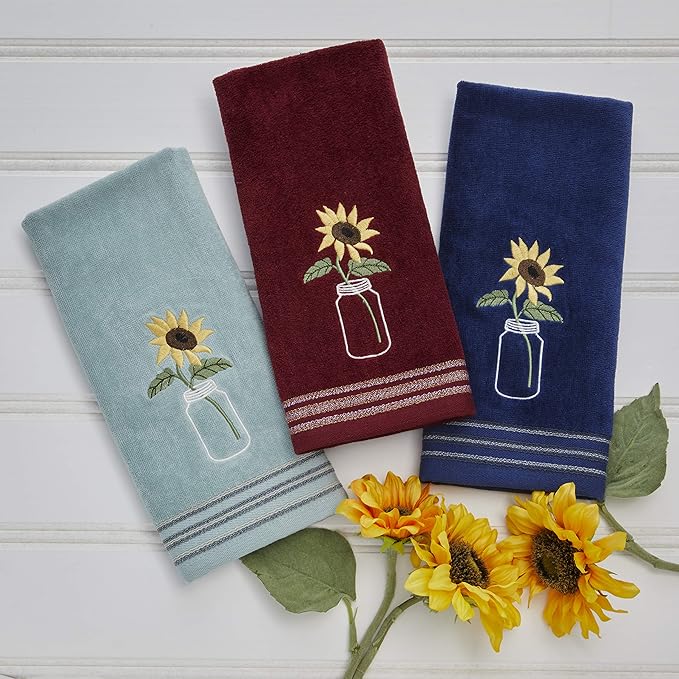 SKL Home by Saturday Knight Ltd. Sunflower In Jar 2 Pc Hand Towel Set - Image 5