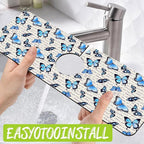 Sink Splash Guard Faucet Mat Watercolor Butterflies Absorbent Fast Drying Mat - Image 4