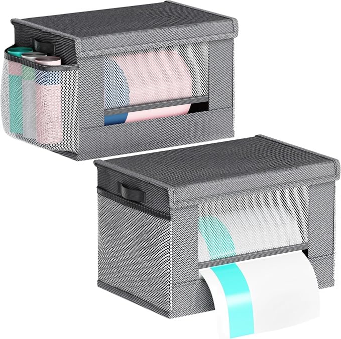 Trash Bag Holder Dispenser 2 Pack Extra Large, Oxford Cloth Garbage Bag Storage by Thkvesn
