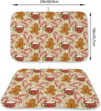 Christmas Dish Drying Mats 18x24 Inch Candy Cane Snowflake Gingerbread Man - Image 2