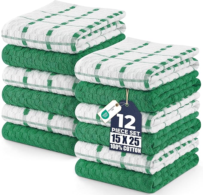 Utopia Towels - Kitchen Towels 12 Pack, 15 x 25 Inches, 100% Ring Spun Cotton by UTOPIATOWELS