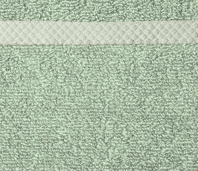 Amazon basics cotton washcloths, Lightweight quick-dry, seafoam green - Image 3