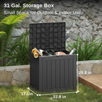 EAST OAK Outdoor Storage Box, 31 Gallon Deck Box, Waterproof Resin Storage Bin for Patio Cushions, Gardening Tools, Accessories, Lockable, UV Resistant, Black - Image 5