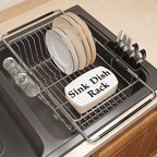 Over the Sink Expandable Dish Drainer Drying Rack In Stainless Steel by Romision