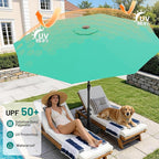 AreShark 9 FT Patio Umbrella for Outdoor, Outdoor Umbrella with Push Button Tilt and Crank, Outdoor Patio Umbrellas with 8 Sturdy Ribs for Market, Garden, Deck, Backyard, Pool (Peacock Blue) - Image 4