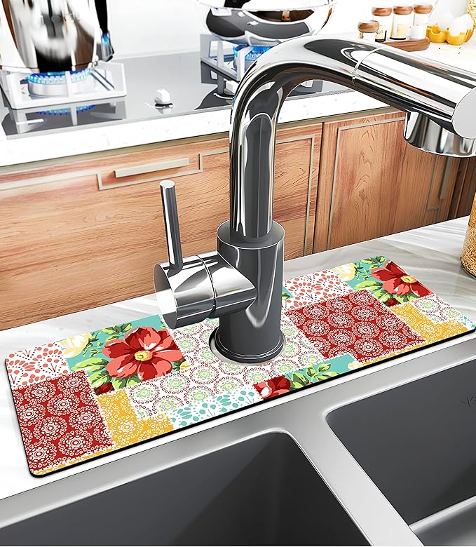 Kitchen Sink Splash Guard Faucet Mat Super Absorbent Fast Drying Mat Sink - Image 2