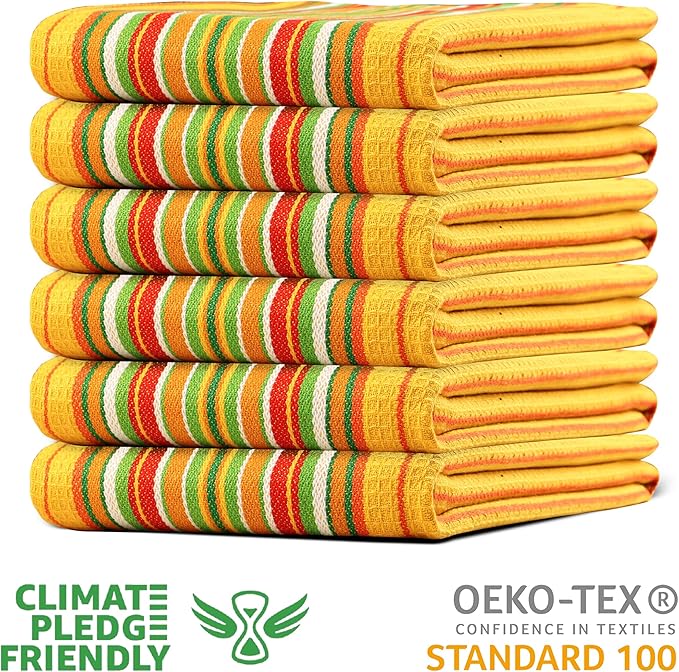 Urban Villa Kitchen Towels Waffle Stripes Dish Towels - Image 3