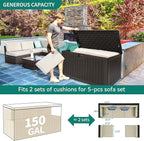 YITAHOME 150 Gallon Large Deck Box with Side Handles, Outdoor Double-Wall Storage for Patio Furniture Cushions, Garden Pool Accessories, Waterproof & Lockable - Image 7