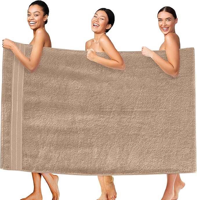 Elegant Comfort Three Line Popcorn Extra Large Luxury Bath Towel by ELEGANTCOMFORT