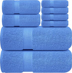 Infinitee Xclusives Luxury 100% Cotton Towel Set – 8 Piece Bathroom Towel Set – by InfiniteeXclusives