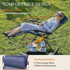 Sweetcrispy Zero Gravity Chairs, Set of 2 Portable Recliner Beach Camping Patio Outdoor Folding Lounge Chair with Cup Holder Trays and Adjustable Pillow for Poolside, Garden, Backyard, Lawn (Blue) - Image 7