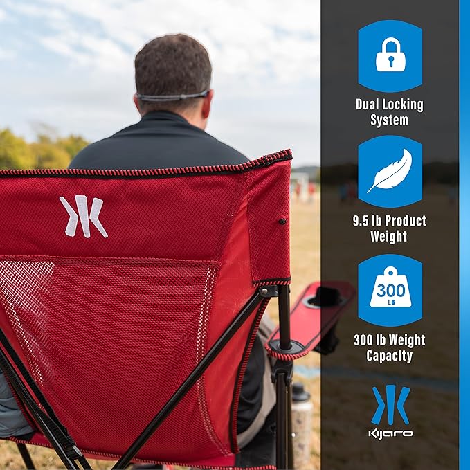 Kijaro Dual Lock Portable Camping Chairs - Versatile Folding Chair, Sports Chair, Outdoor Chair & Lawn Chair - Dual Lock Feature Red Rock Canyon - Image 8