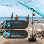 Simple Deluxe 9' Patio Umbrella Outdoor Table Market Yard Umbrella with Push Button Tilt/Crank - Image 4