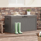 Outdoor Storage Box, Resin Deck Boxes Indoor and outdoor, Waterproof Storage Box Lockable Lid (Grey,70 Gallon) - Image 7