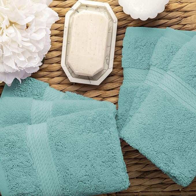 SUPERIOR Solid Egyptian Cotton Face Towel Set - Image 4