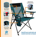 Kijaro Dual Lock Portable Camping Chairs - Enjoy the Outdoors with a Versatile Folding Chair, Sports, Outdoor & Lawn - Dual Lock Feature – Cayman Blue Iguana - Image 5