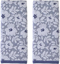 SKL Home Floral Jacquard 100% Cotton 2pc Hand Towel Set, Reversible & Decorative by SKLHomebySaturdayKnightLtd