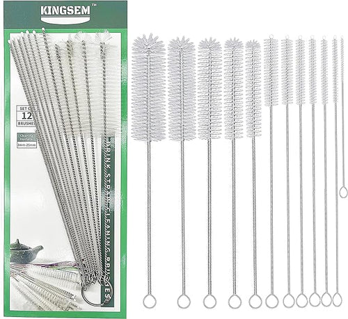 12 PCS Straw Cleaner Brush kit by KINGSEM