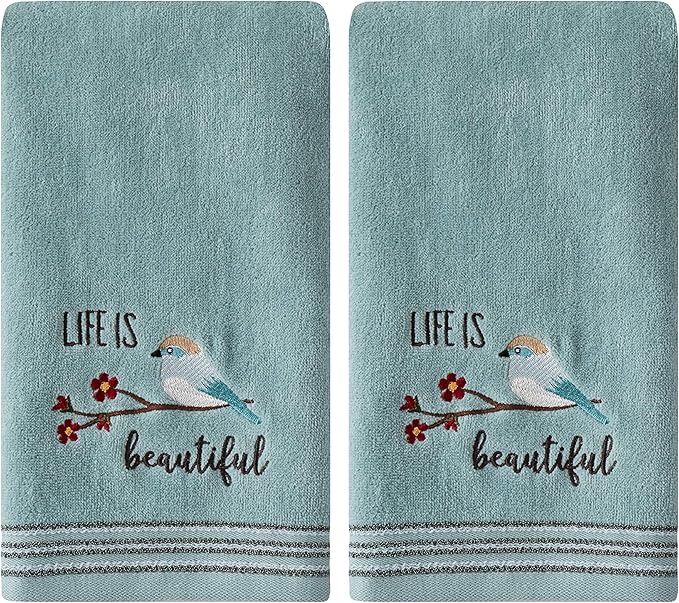 SKL Home by Saturday Knight Ltd. Life Is Beautiful 2 Pc Hand Towel Set by SKLHomebySaturdayKnightLtd