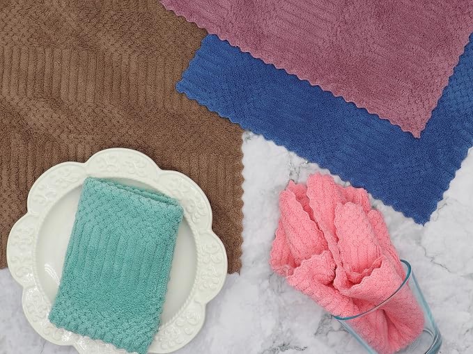 Microfiber Cleaning Cloth Lint Free Cleaning Rags, 10 Pack Fast Drying Dish Rags - Image 7