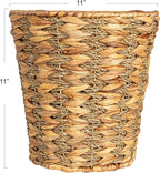 Household Essentials Water Hyacinth and Seagrass Round Waste Basket - Image 2