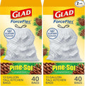 Glad ForceFlex Tall Kitchen Drawstring Trash Bags, 13 Gal, Pine-Sol Original by GladTrashFoodStorage