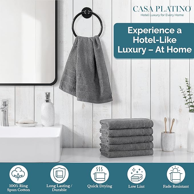 CASA PLATINO Hand Towels for Bathroom - Image 2