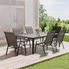 Patio Chairs Set of 6, Stackable Outdoor Dining Chairs for All Weather, Metal Modern Outside Furniture Chair for Pool Side, Garden, Backyard Deck, Dark Grey - Image 9