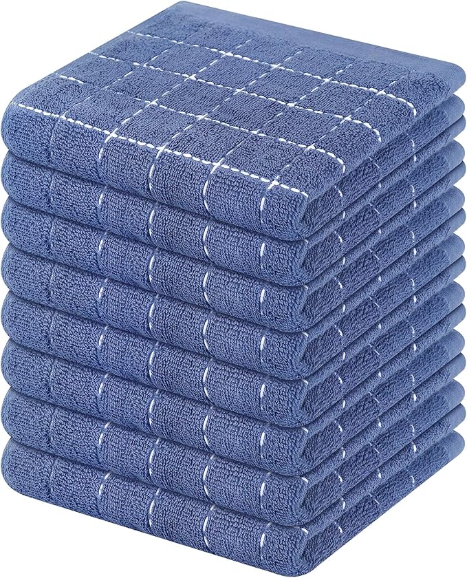 Mordimy 100% Cotton Terry Cloth Dish Cloths, Soft and Absorbent Checkered Dish by Mordimy