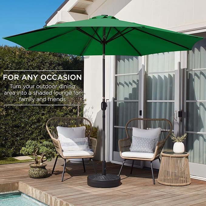 Best Choice Products 10ft Outdoor Table Compatible Steel Polyester Market Patio Umbrella w/Crank and Easy Push Button Tilt - Image 3