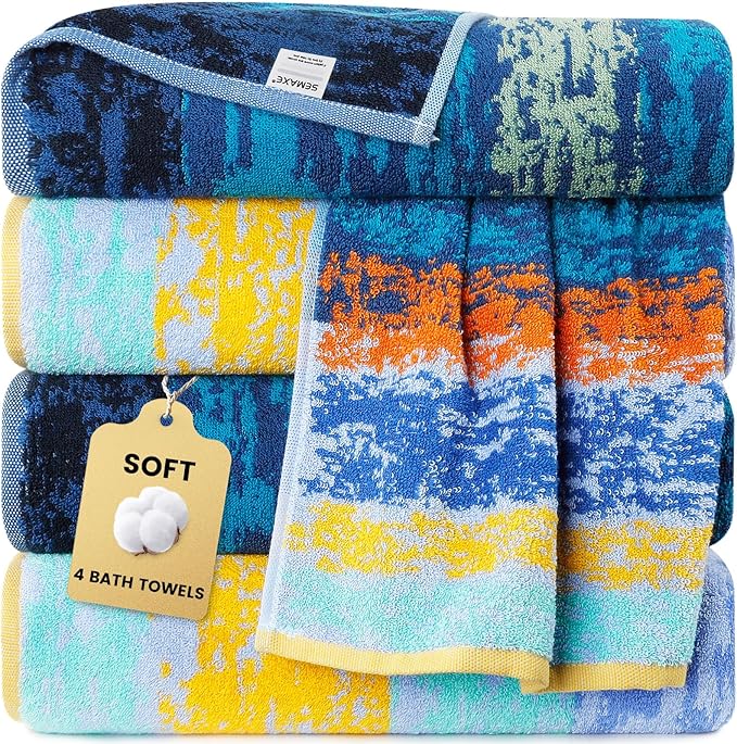 SEMAXE 4-Pack Luxury Bath Towels by SEMAXE