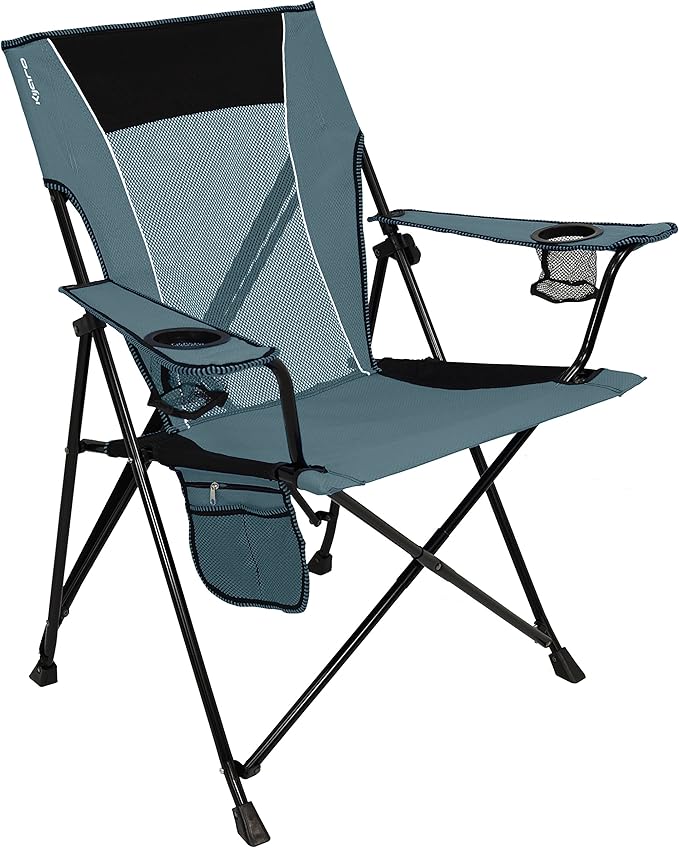 Kijaro Portable Camping Chairs - Enjoy the Outdoors with a Versatile Folding Sports Chair for Outdoor & Lawn - Dual Lock Feature Locks Position – Hallet Peak Gray by Kijaro