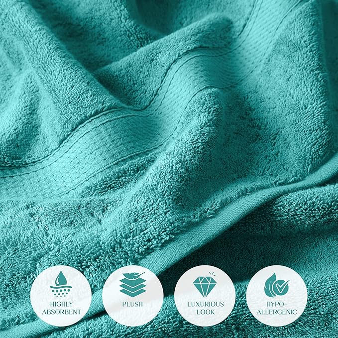 SUPERIOR Egyptian Cotton Pile 6 Piece Towel Set, Includes 2 Bath, 2 Hand - Image 6