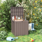 40 Gallon Resin Deck Box, Lockable Patio Outdoor Storage Box for Furniture, Garden Tools and Tools Storage, Waterproof Outside Storage Boxes - Grey - Image 2