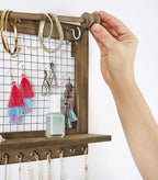 Rustic Jewelry Organizer with Bracelet Rod Wall Mounted - Image 4