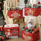 4 Pack Christmas Storage Bin Collapsible Large Christmas Gingerbread Man - Image 6