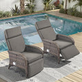 Zero Gravity Wicker Patio Recliner Chairs Set of 2 - Wicker Outdoor Lounge Chair with Adjustable Backrest & Footrest, All Weather Outdoor Reclining Chairs with Thick Cushion for Pool Deck Grey by JelwalyPatioFurnitureSet
