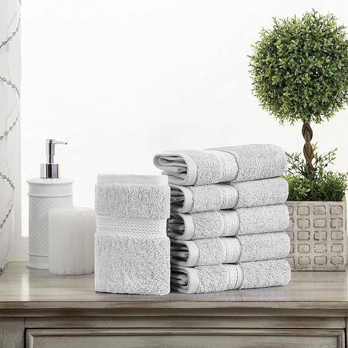 SUPERIOR Solid Egyptian Cotton Face Towel Set - Image 2
