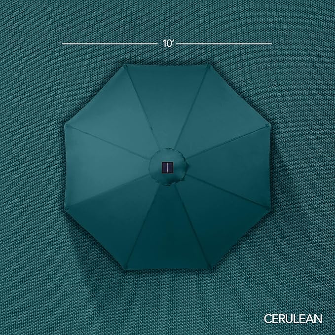 Best Choice Products 10ft Offset Cantilever Hanging Market Patio Umbrella, Smooth 360° Rotation, 8 Sturdy Ribs, Easy Adjustment - Cerulean - Image 8