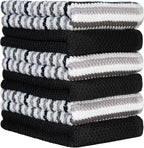Premium Kitchen Towels | Large Cotton Kitchen Hand Towels | Popcorn Striped - Image 5