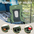Portal Outdoor Rocking Chair Camping Folding Portable Rocker with Cup Holder Side Pocket Carry Bag, Support 350LBS (Mesh Green) - Image 7