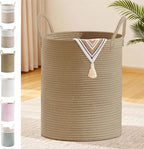 Tall Laundry Basket with Handles, 88L Portable Dirty Clothes Hamper, Boho by SunNewt