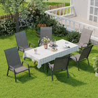 Patio Chairs Set of 6, Stackable Outdoor Dining Chairs for All Weather, Metal Modern Outside Furniture Chair for Pool Side, Garden, Backyard Deck, Dark Grey - Image 5