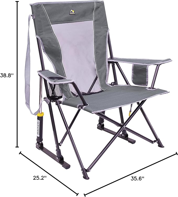 GCI Outdoor Comfort Pro Rocker Outdoor Rocking Chair with Beverage Holder - Image 3